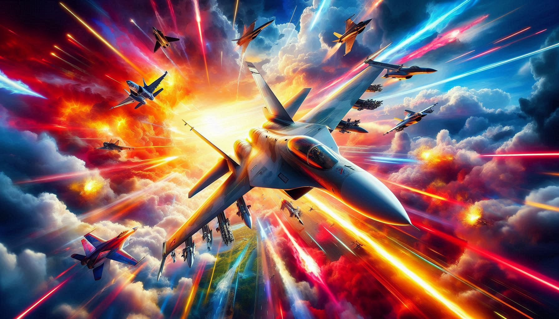 Intense airplane crash game art depicting rescue mission